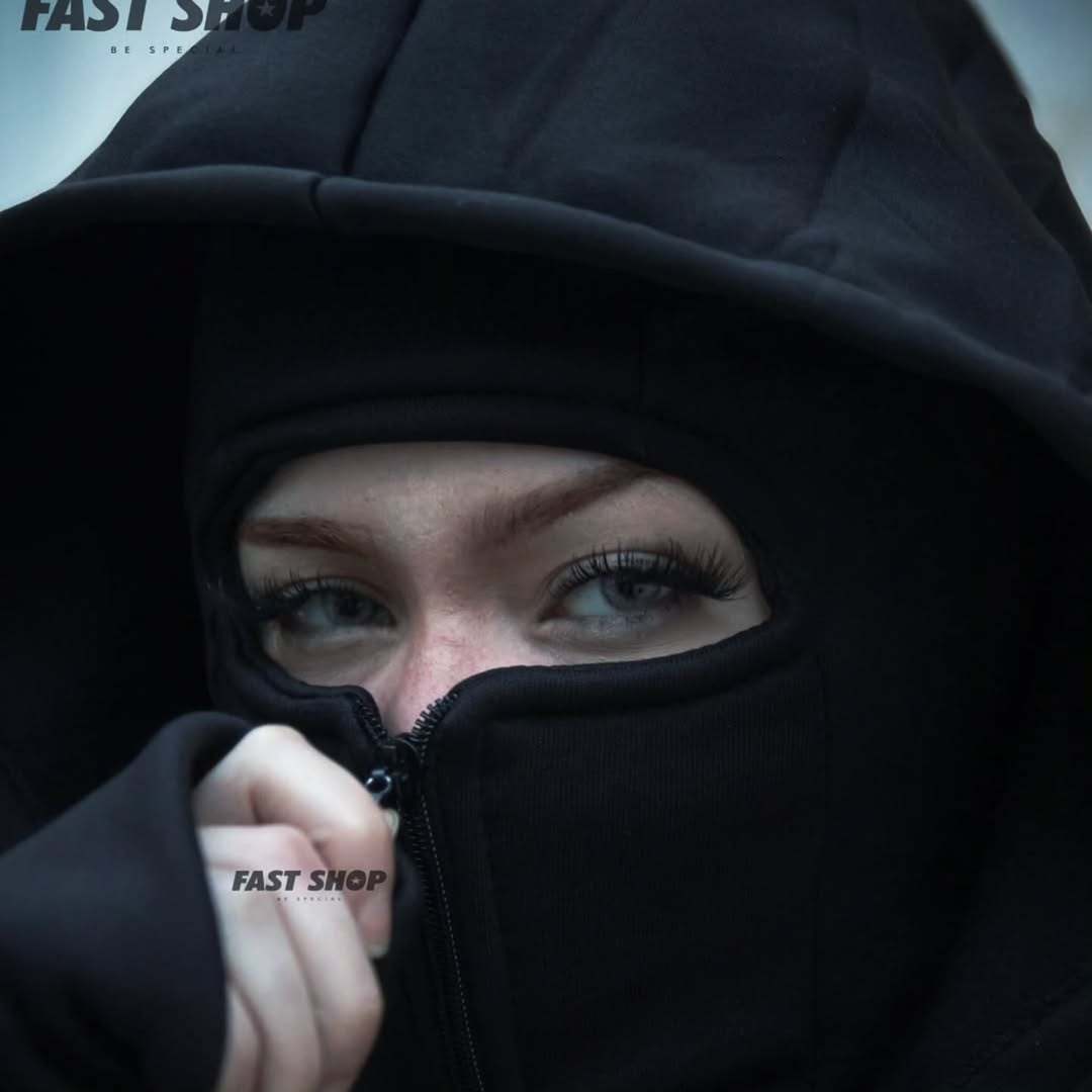 Close-up of Balaclava Hoodie fabric and ribbed cuffs