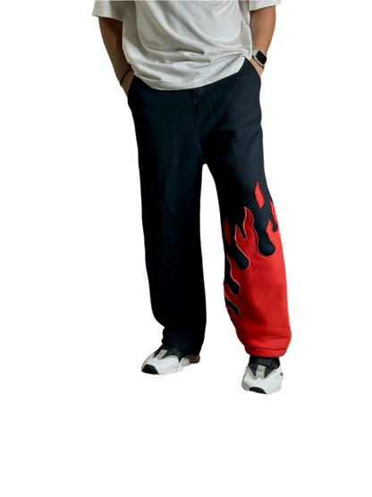 Y2K Flame Track Pants - Urban Fashion by SLUGTERA